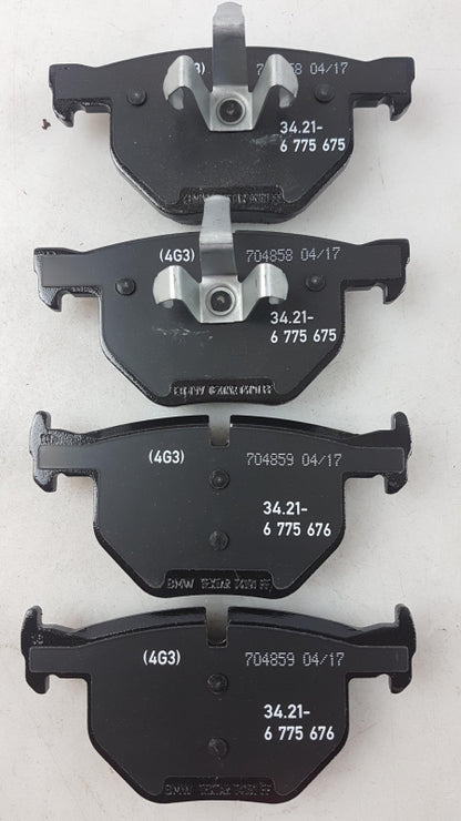 Original BMW 3' E90 E91 E92 Bremsbeläge mit Bremsbelagfühler Hinten 34212288895
