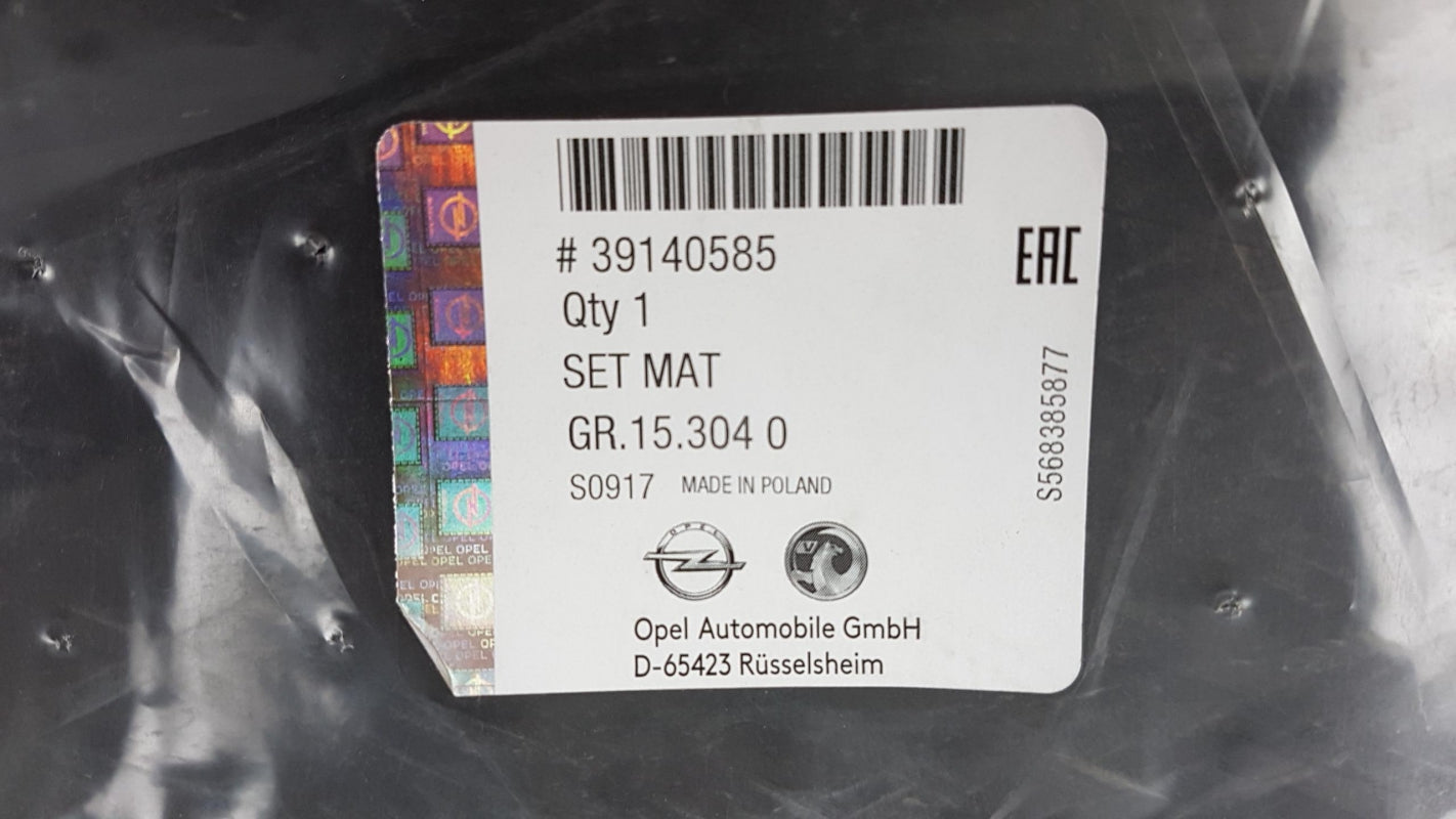 Original OPEL Zafira-C Gummimatten Gummi Fußmattensatz 4 Stück 39140585