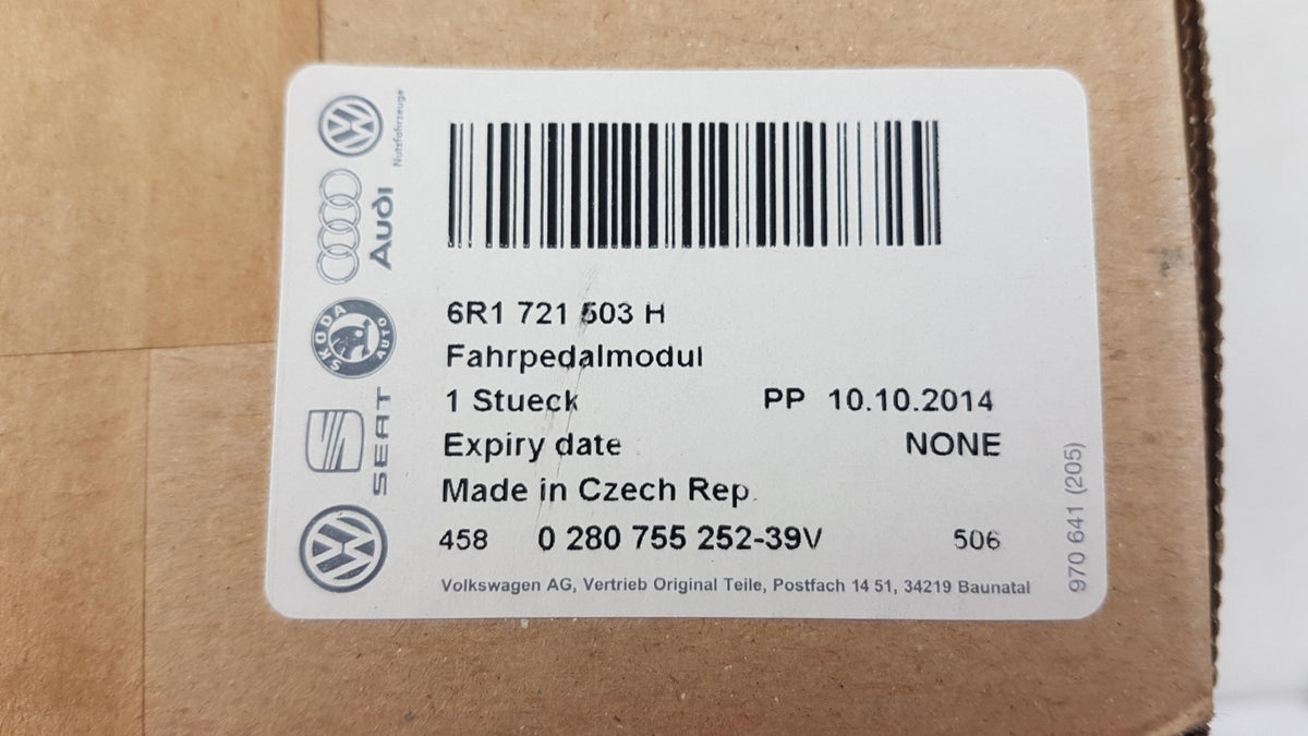 Original SEAT Toledo (2013-2015) Gaspedalstellungssensor 6R1721503H