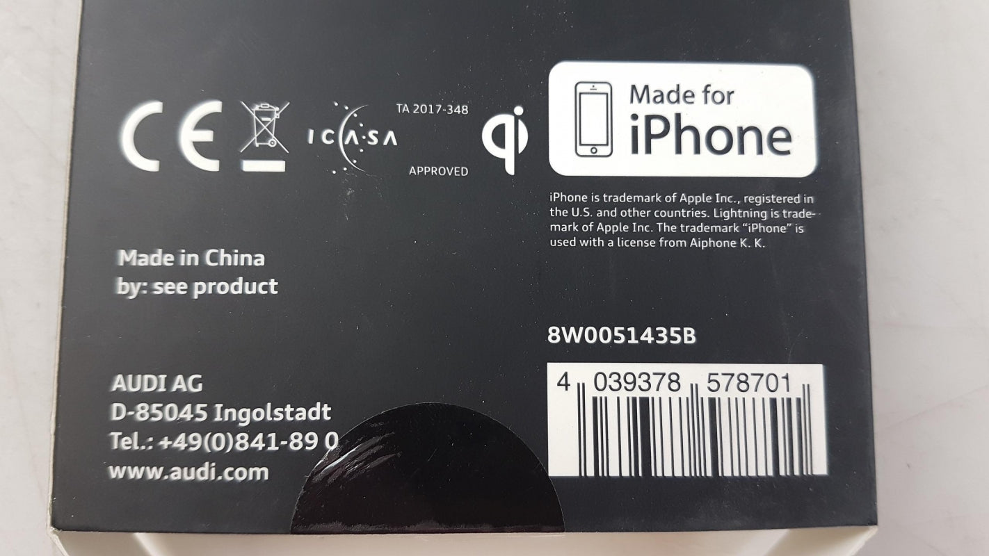 Original AUDI A3 A6 A7 A8 Q3 Q8 RS3 R8 Telefon Ladegerät fur Iphone 7 8W0051435B