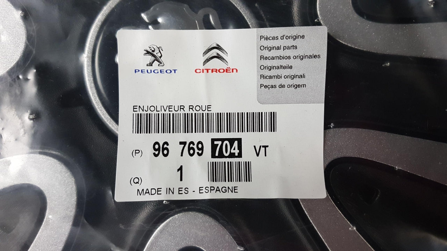 Original PEUGEOT Partner II Radkappe Silber 15 Zoll 96769704VT