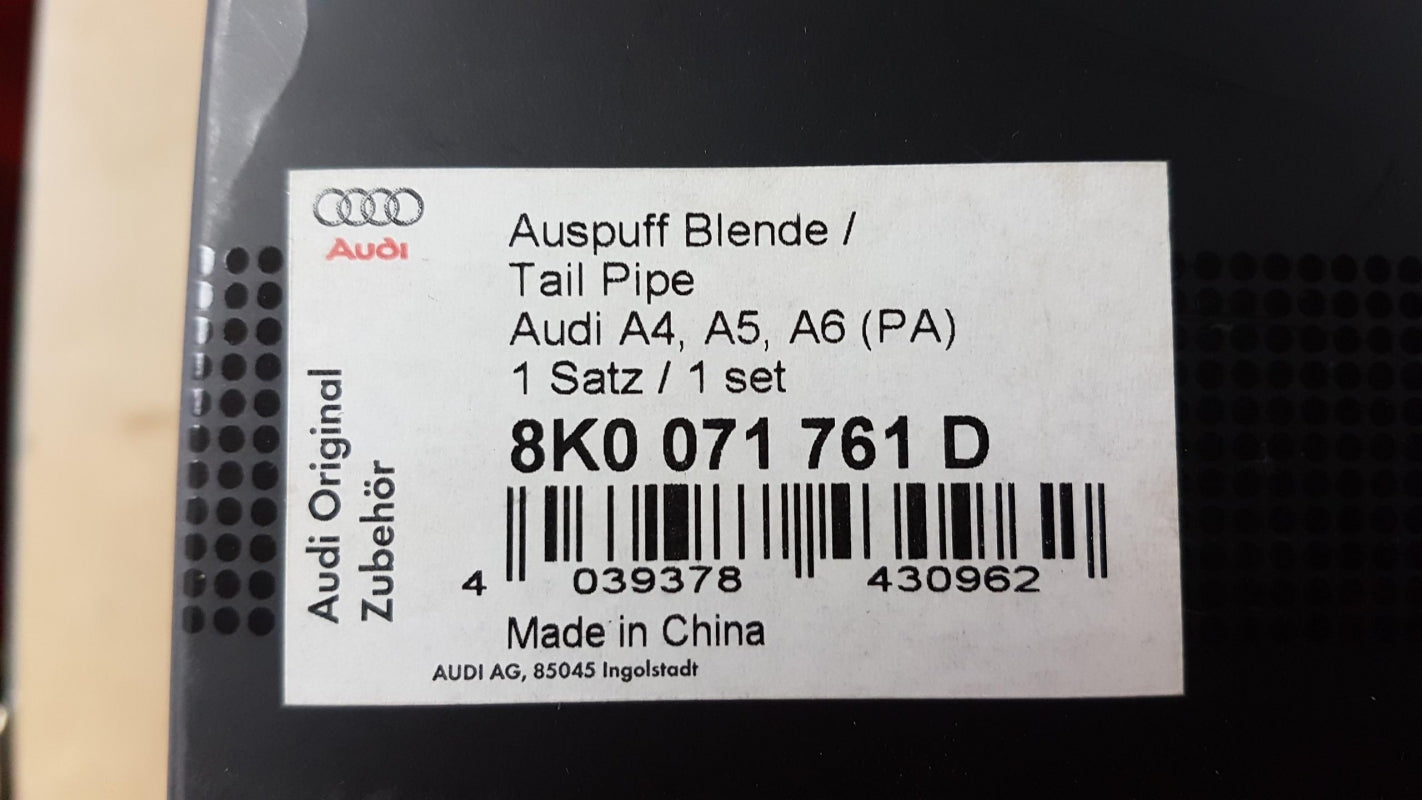 Original AUDI A4 A5 A6 Q5 2x Endrohrblende Auspuffblenden Sport 8K0071761D