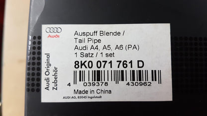 Original AUDI A4 A5 A6 Q5 2x Endrohrblende Auspuffblenden Sport 8K0071761D