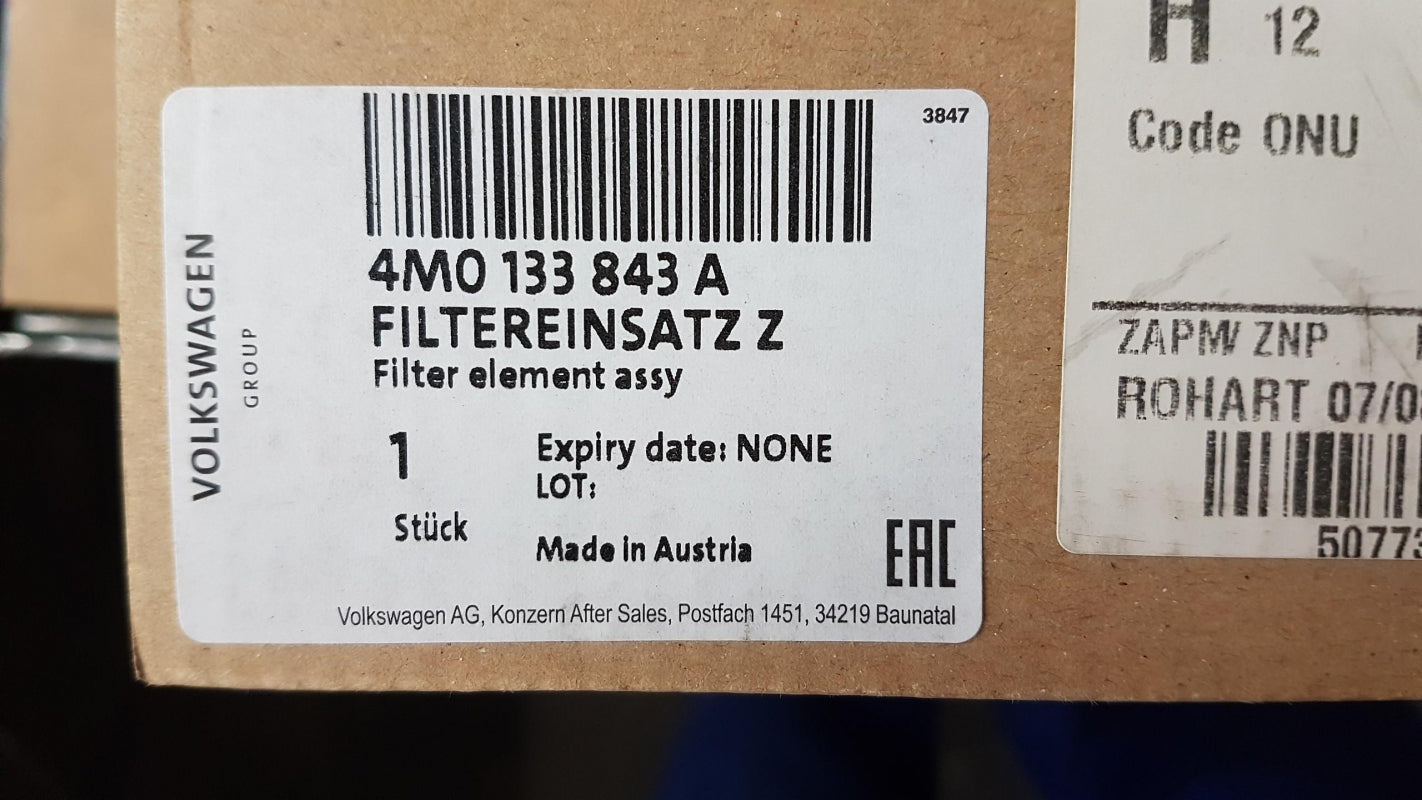 Original AUDI Audi Q8 Q7 VW -2021 4.0 Diesel Touareg Luftfilter 4M0133843A