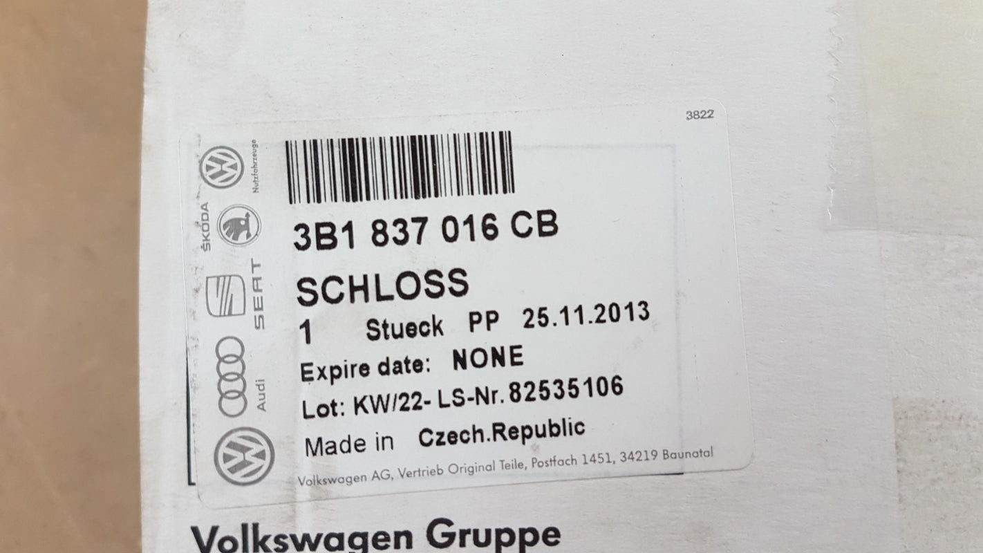Original VW Polo (02-10) SKODA Fabia (00-08) Türschloß Vorne Rechts 3B1837016CB