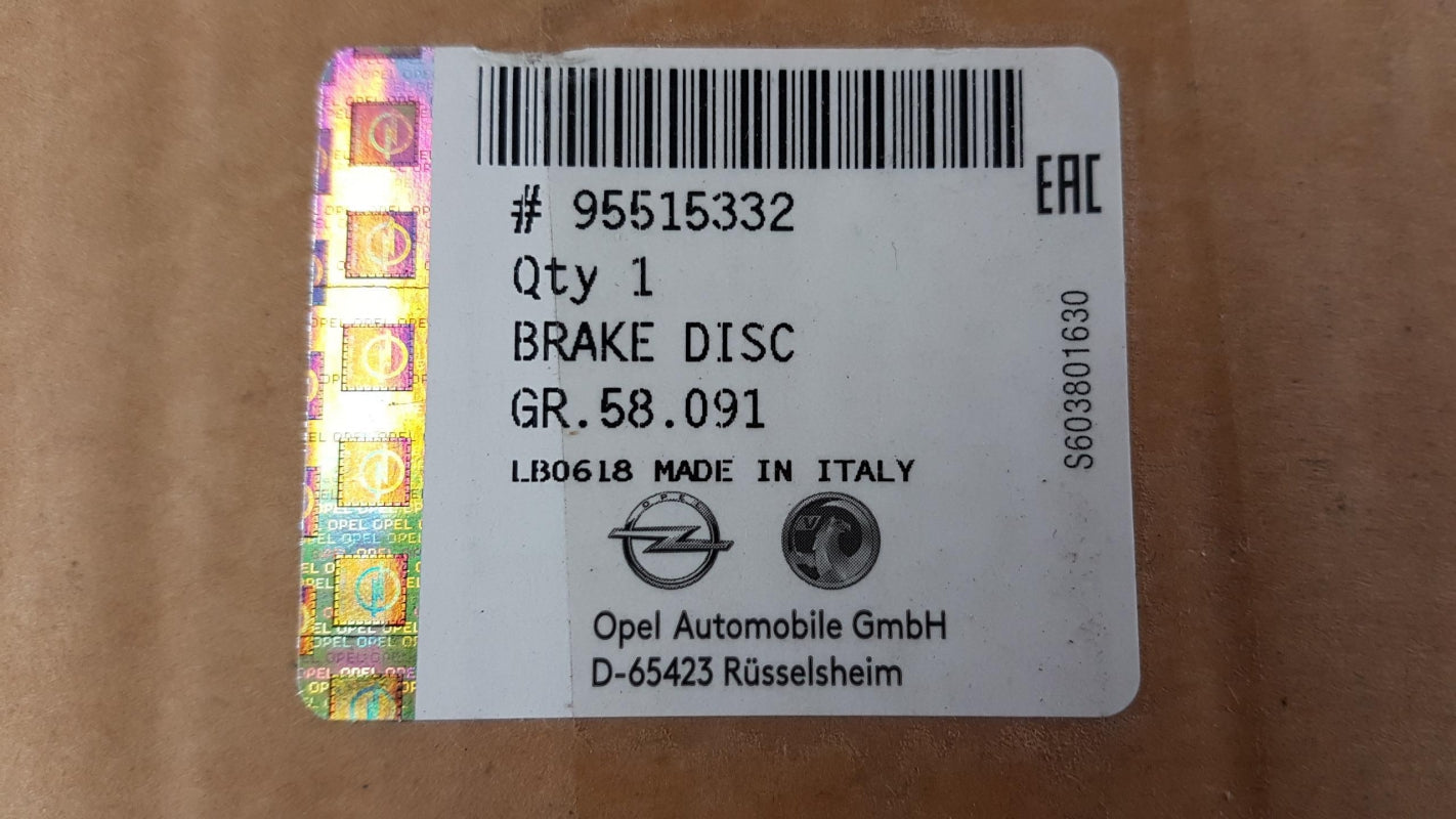 Original OPEL Combo-D Bremsscheibe (1 Stück) Vorne 95515332