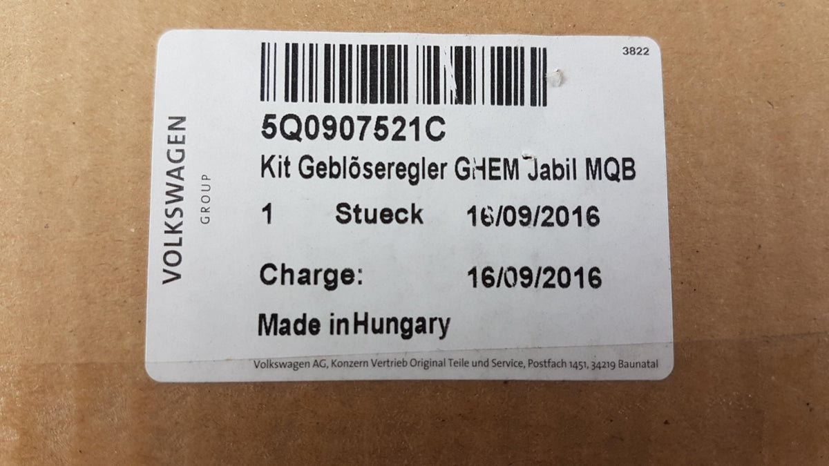 Original VW Golf VII (5G) Passat B8 Heizungsgebläse Widerstand 5Q0907521C