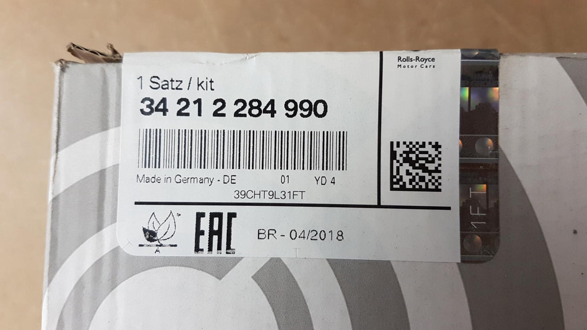Original BMW 3' F80 M3 4' F82 F83 M4 Bremsbeläge asbestfrei Hinten 34212284990