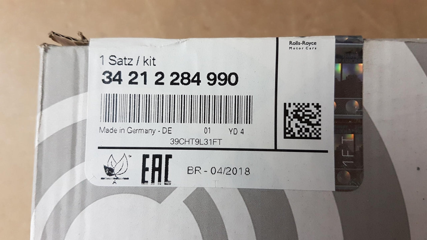 Original BMW 3' F80 M3 4' F82 F83 M4 Bremsbeläge asbestfrei Hinten 34212284990