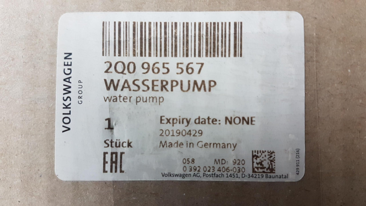 Original AUDI Q3 (F3) A3 (8V) VW Jetta (A7) Wasserpumpe 2Q0965567