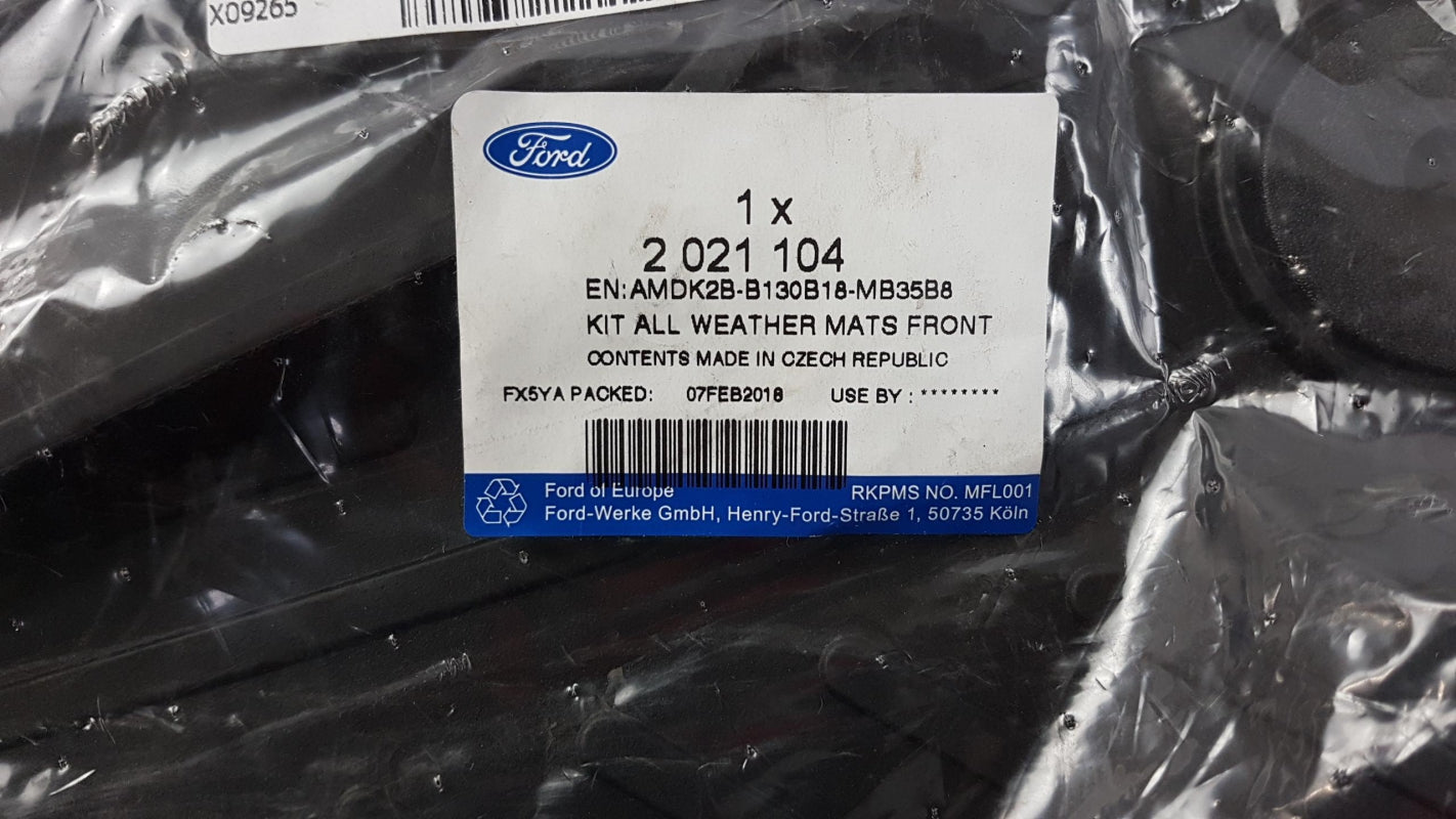 Original FORD Transit Tourneo Custom (TTF) '12- Fußmatten Gummi vorne 2021104