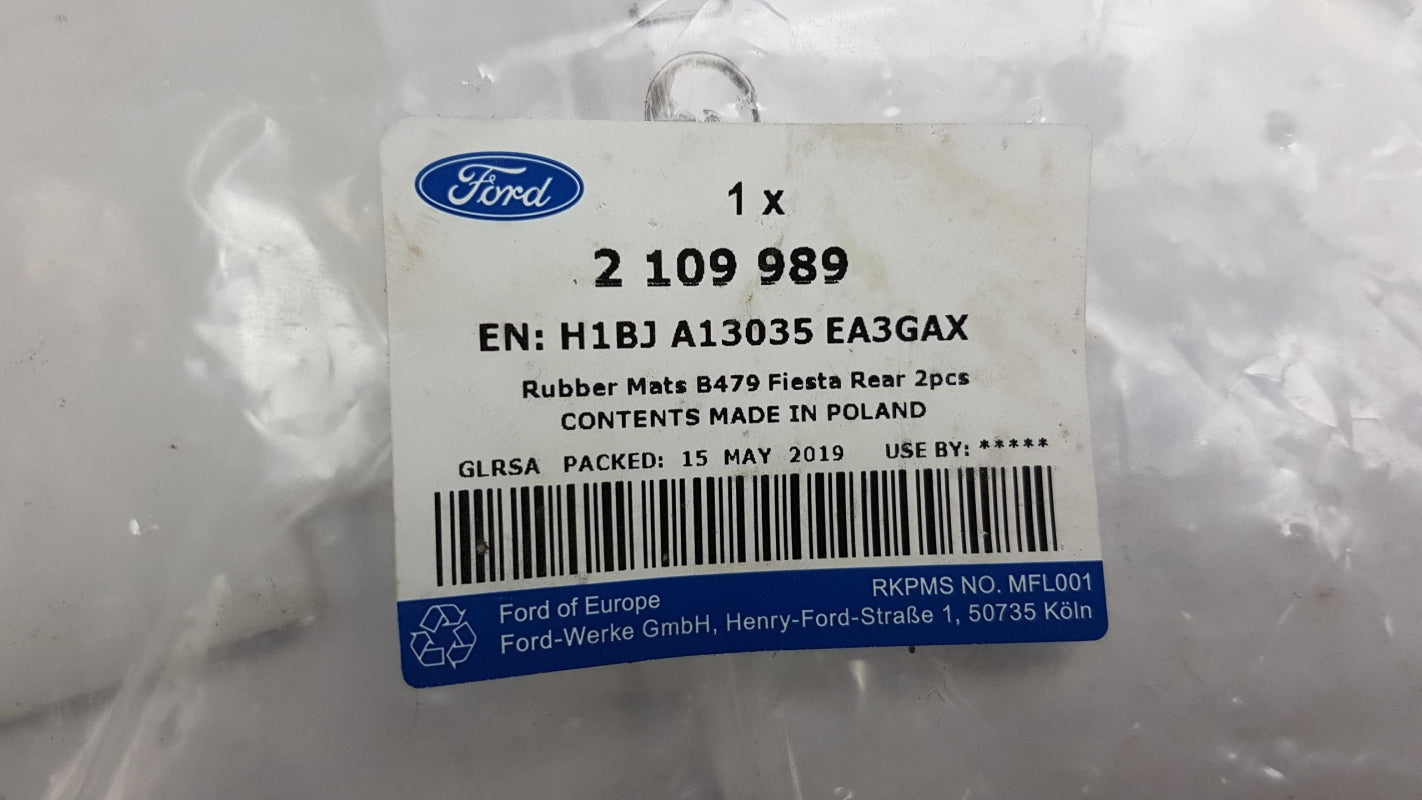 Original FORD Fiesta Puma Gummimatten Fußmatten Allwetter Hinten Schwarz 2109989