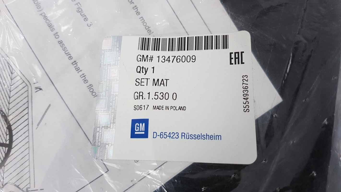 Original OPEL Crossland X Fußmattensatz Velours Schwarz (4 Stück) 13476009