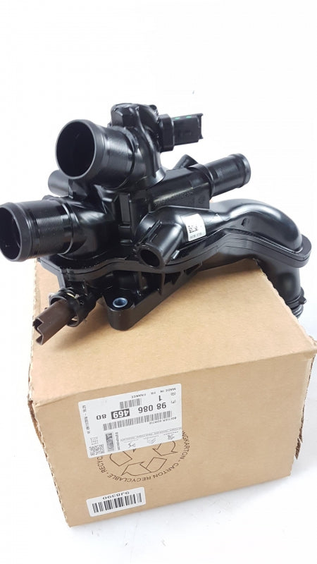 Original CITROEN C5 III Thermostatgehäuse + Sensor + Dichtung 1.4 1.6 9808646980