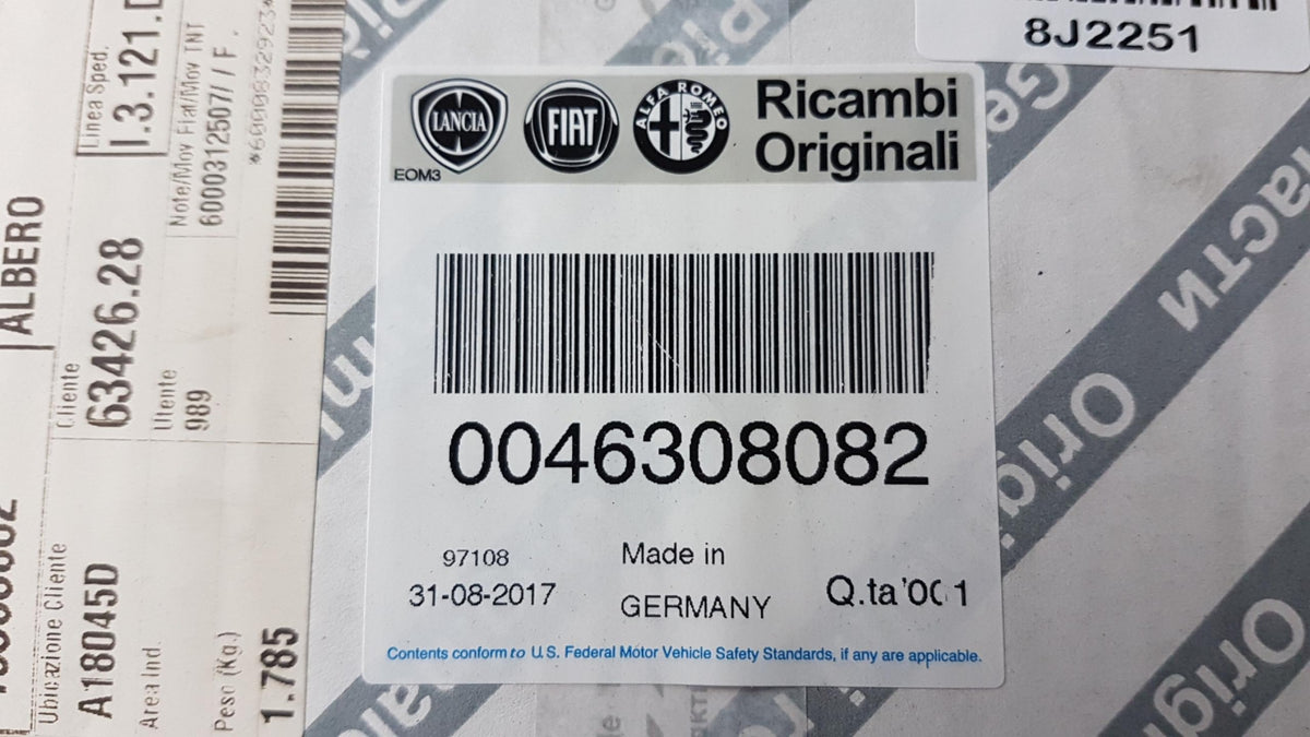 Original OE FIAT Antriebswelle 46308082