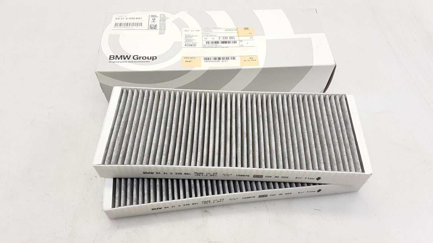 Original BMW 8' E31 Z8 E52 Satz Mikrofilter Aktivkohlefilter 64312339891