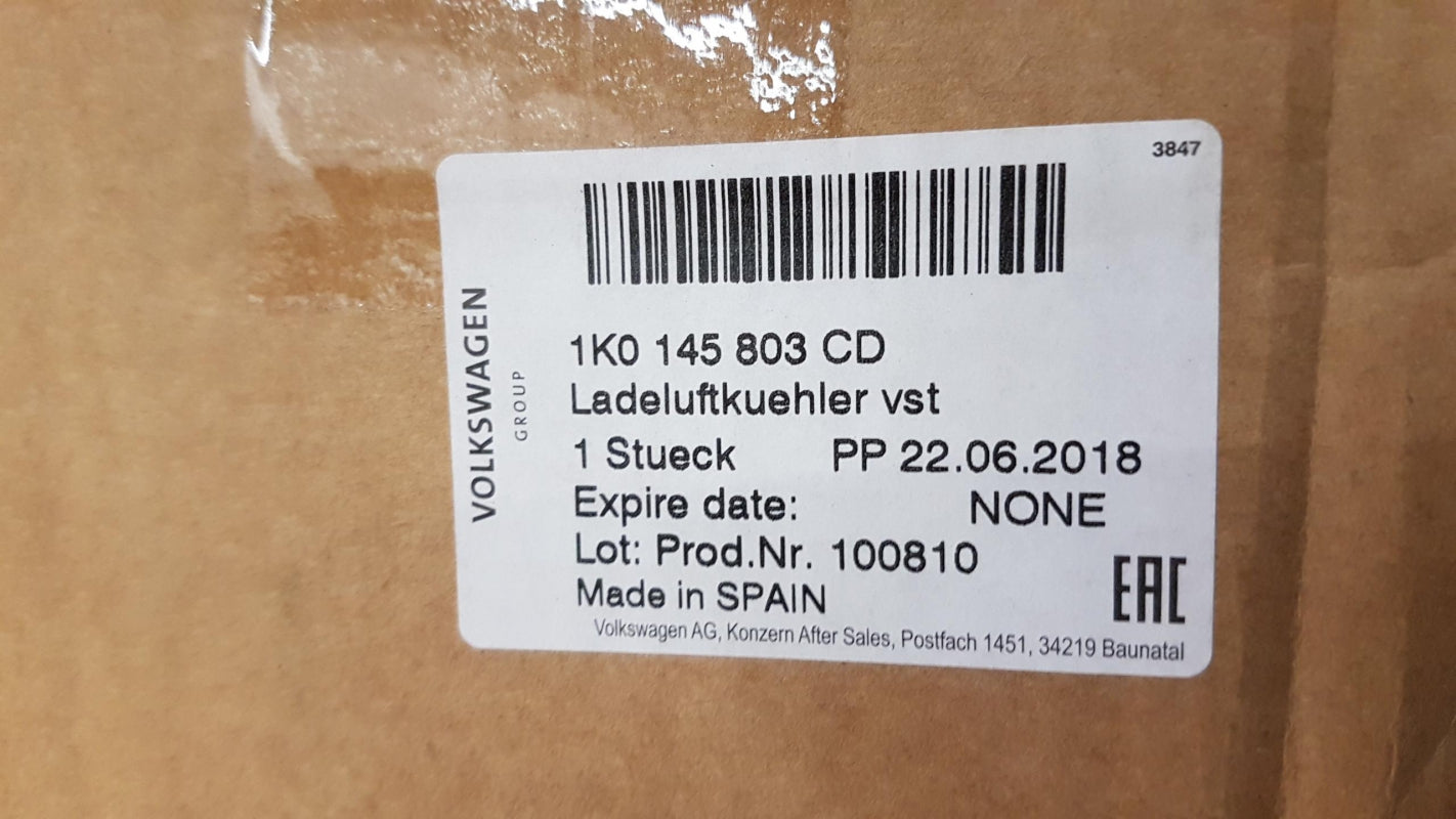 Original OE Volkswagen Ladeluftkühler 1K0145803CD