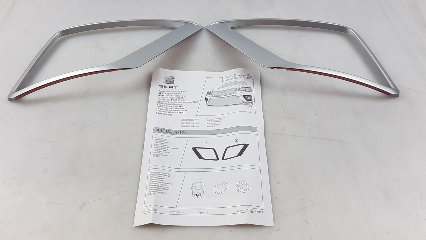 Original SEAT Arona Nebelscheinwerfer Leisten Blenden Matt Silber 6F9071004