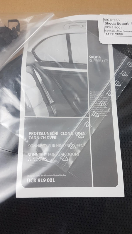 Original SKODA Superb II Sonnenschutz Sonnenblenden Hinten DCK819001