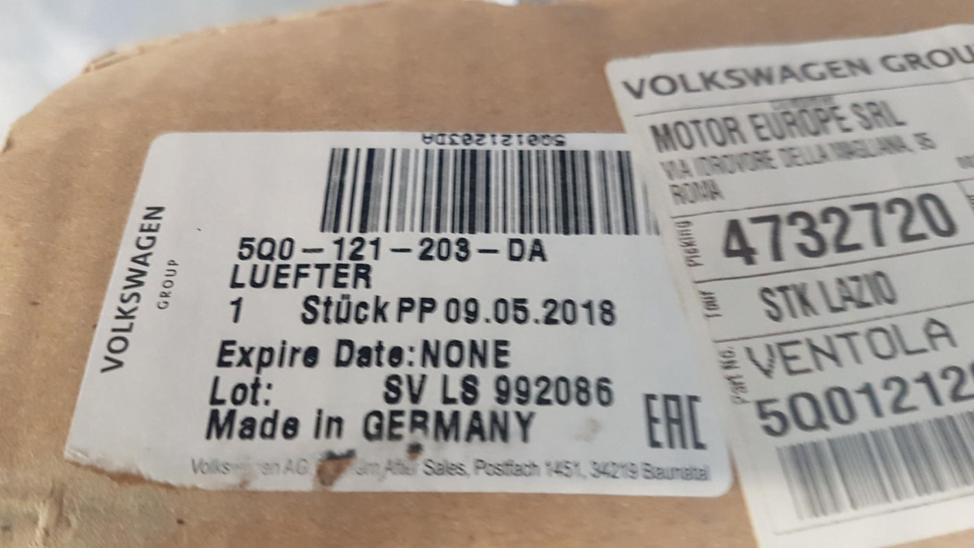 Original AUDI A3 Q2 VW Passat Touran Kühlerlüfter Motorlüfter 400W 5Q0121203DA
