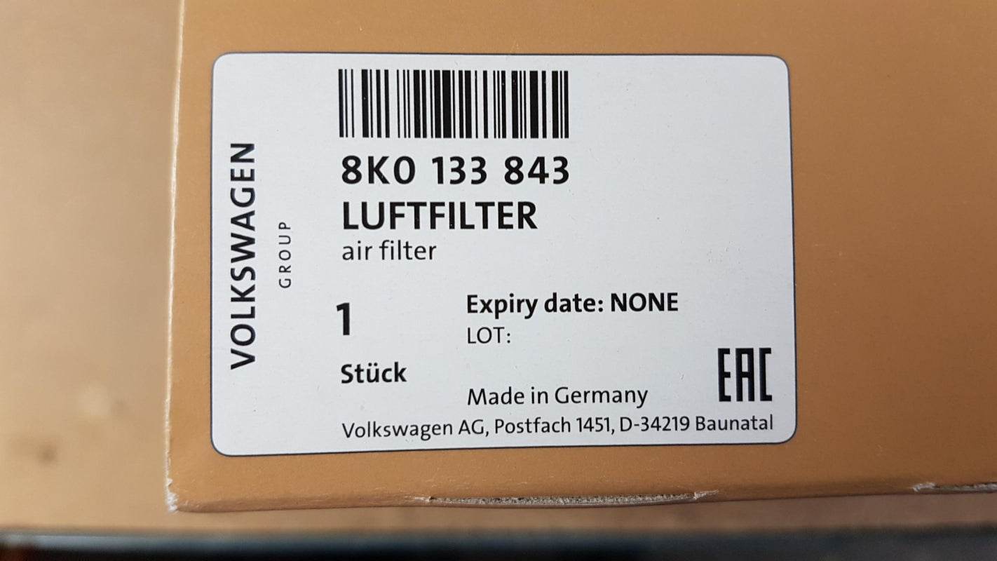 Original AUDI A4 A5 Q5 Luftfilter Filtereinsatz 8K0133843