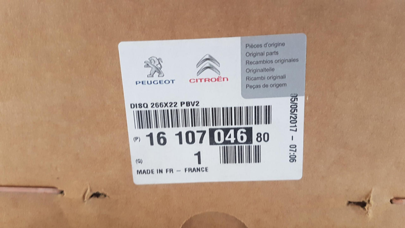 Original OE Peugeot Bremsscheibensatz (2 Stück) 1610704680