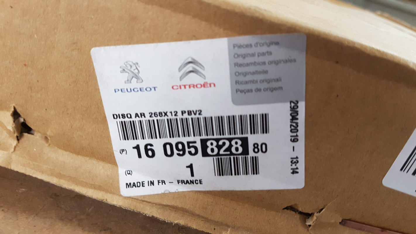Original PEUGEOT 308 II (13-21) 2x Bremsscheiben Satz Ø 268mm Hinten 1609582880