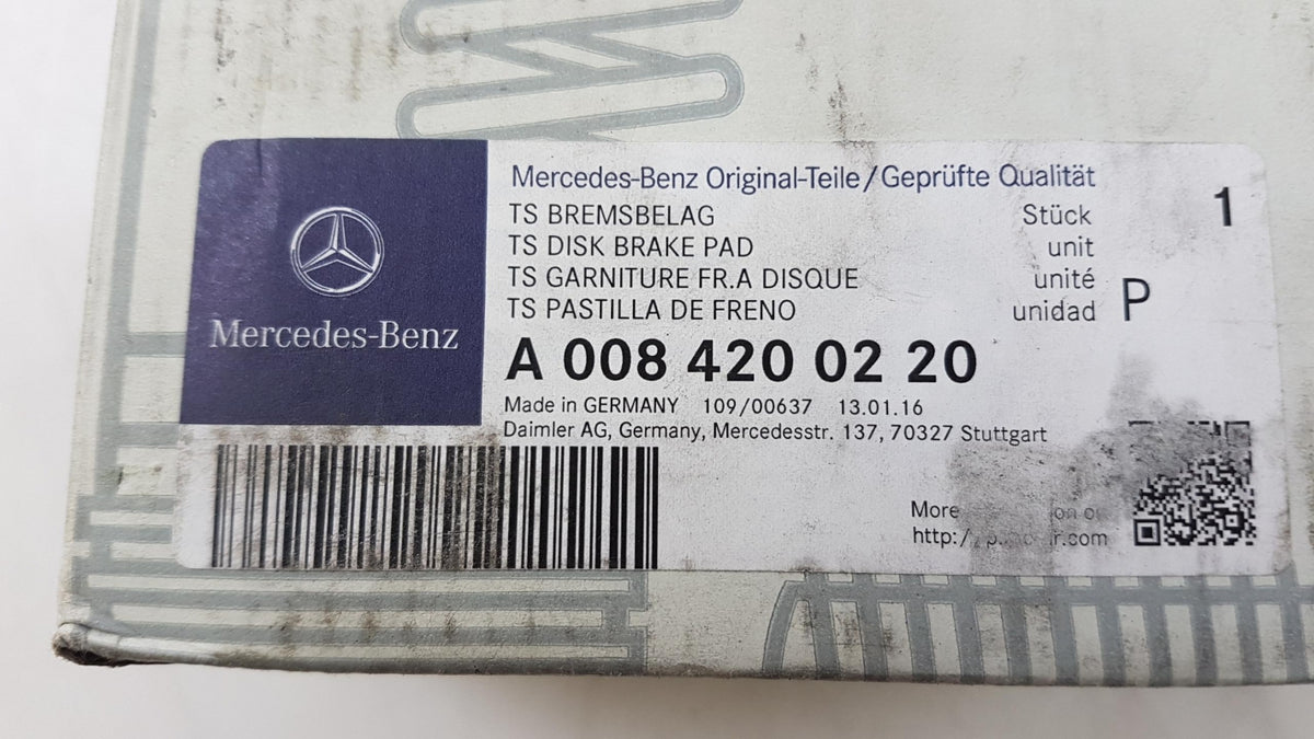 Original OE MERCEDES-BENZ Bremsbeläge A0084200220