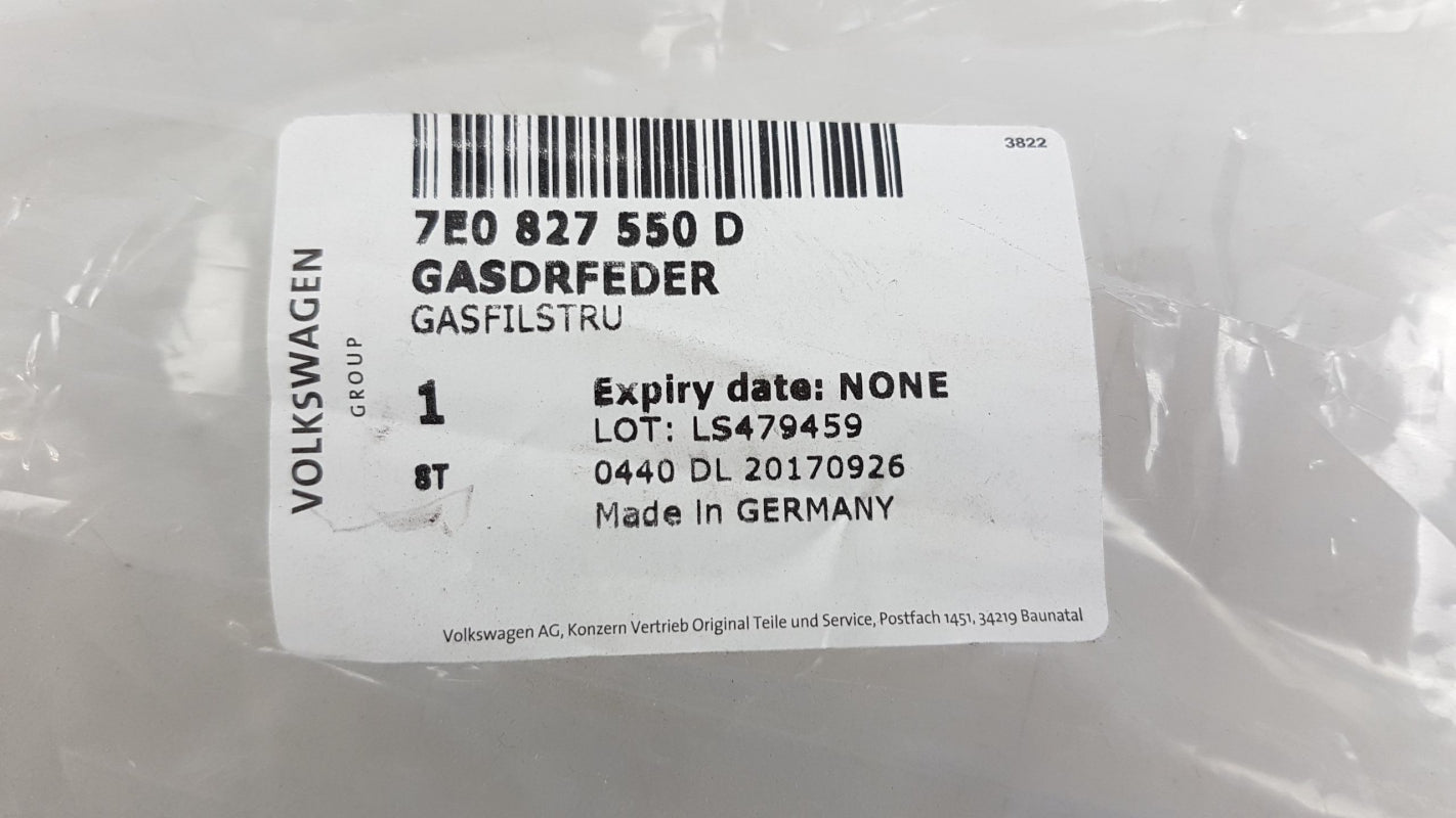 Original VW Transporter T6 Heckklappendämpfer (1 stück) 7E0827550D