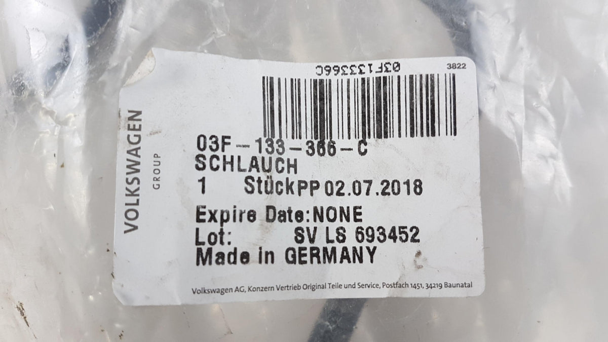 Original VW Caddy III (2K) SEAT Ibiza IV Verbindungsschlauch 1.2 TSI 03F133366C