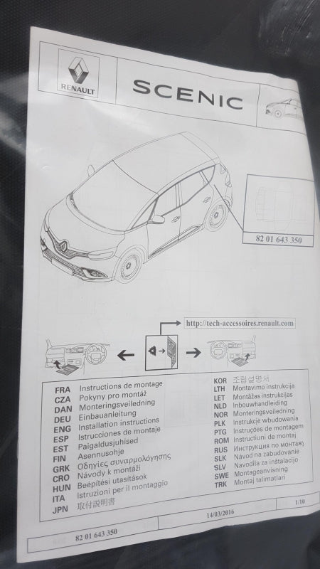 Original RENAULT Scenic IV Kofferraummatte Rutschfest Und Wasserdicht 8201643350
