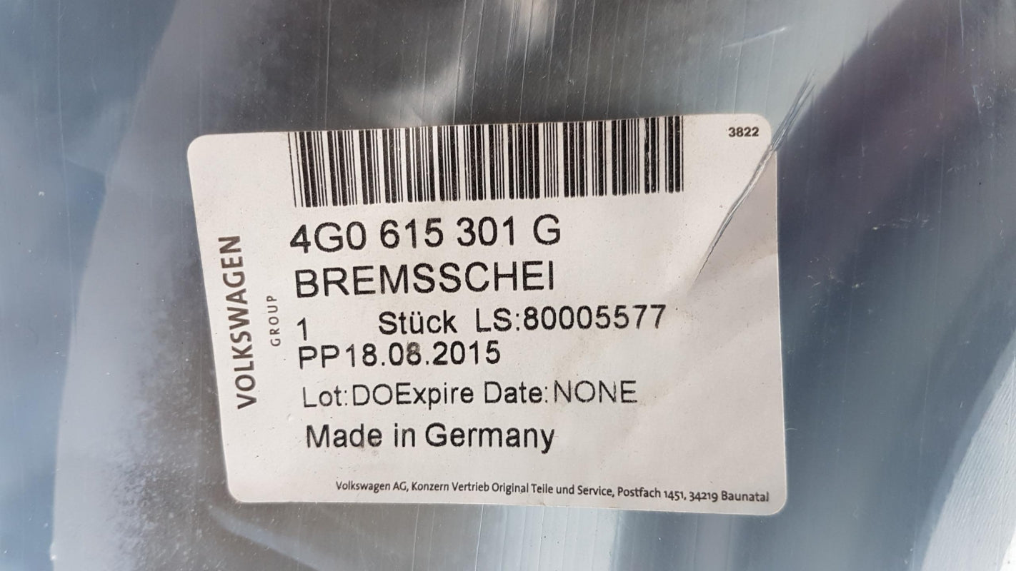 Original OE Volkswagen Bremsscheibe (1 Stück) 4G0615301G