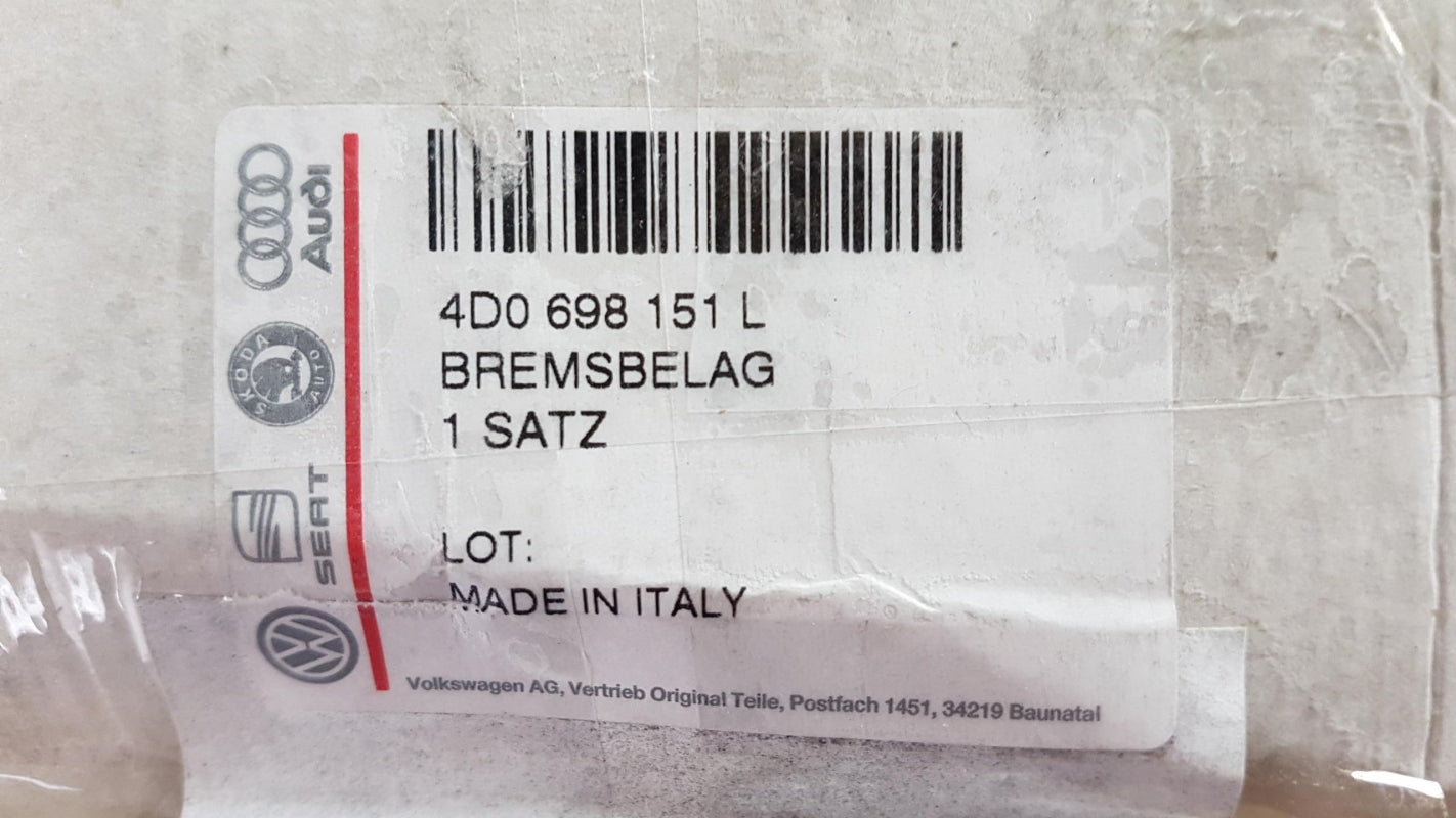 Original AUDI A8 S8 Quattro Bremsbeläge Bremsklötze vorne 345X30mm 4D0698151L