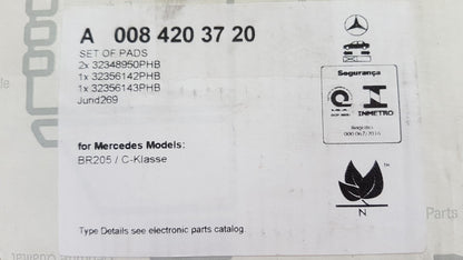 Original MERCEDES-BENZ C-Klasse W205 Bremsbeläge Vorne A0084203720
