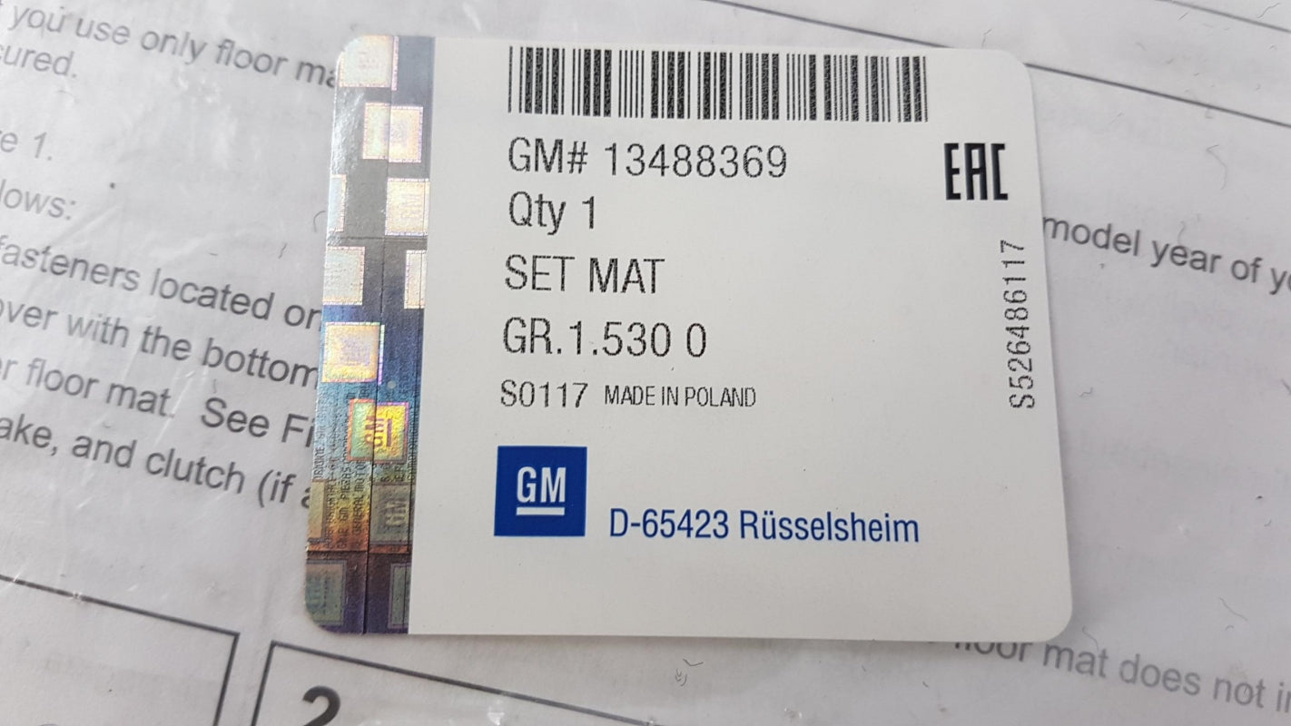 Original OPEL Insignia-B Fußmattensatz 4-teilig Textil schwarz 13488369