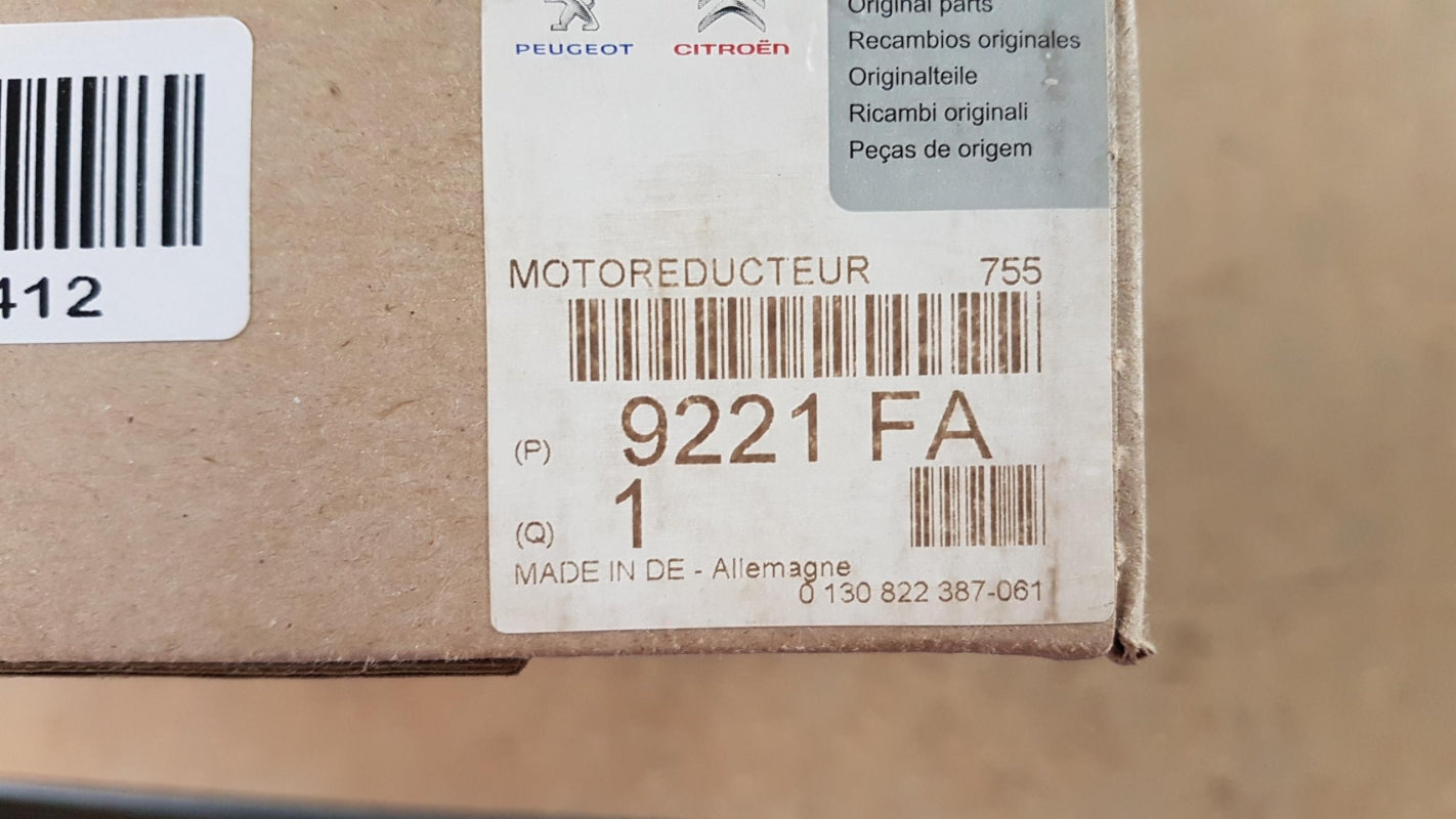 Original PEUGEOT 308 CC 2009-2014 Fensterhebermotor Vorne Links 9221FA