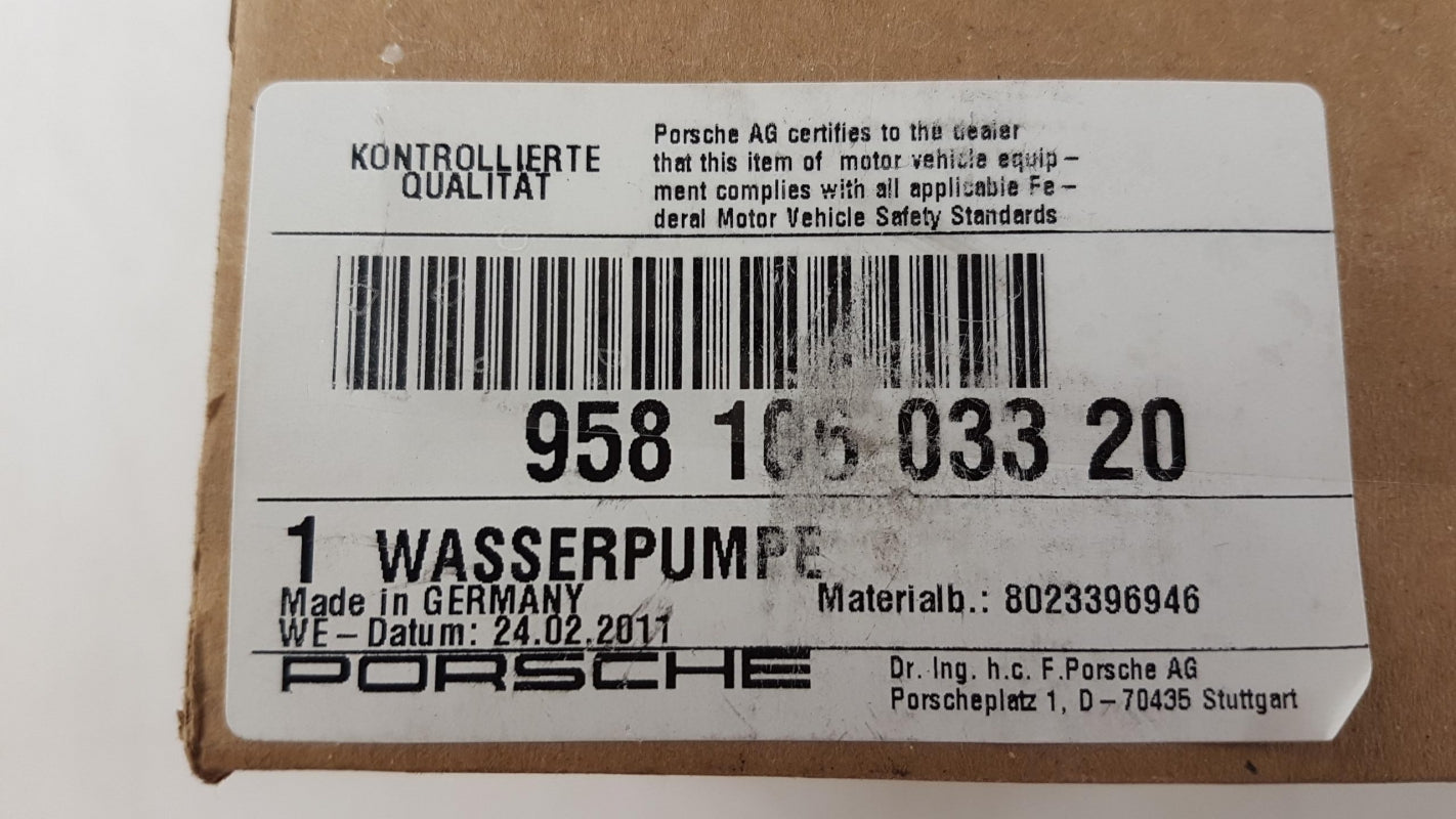 Original OE PORSCHE Wasserpumpe 95810603320