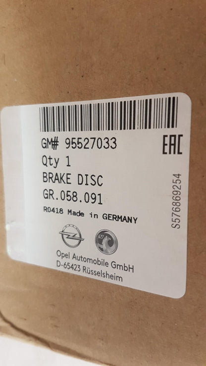 Original OPEL Astra-J Cascada Zafira-C Bremsscheibensatz 2 Stück 95527033
