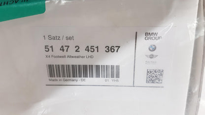 Original BMW X4 G02 F98 M Allwetter Fussmatten Gummimatten Vorne 51472451367
