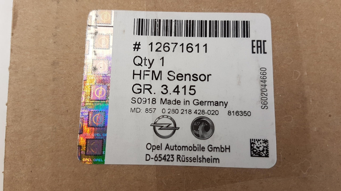 Original OPEL Astra-J Insignia-A Zafira-C Luftmassenmesser 1.6 2.0 CDTi 12671611