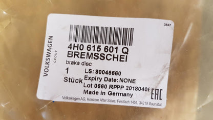 Original AUDI A8 '11-'17 Bremsscheibe (1 stück) belüftet hinten 4H0615601Q