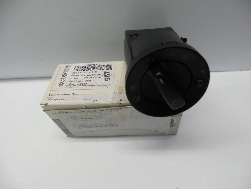 Original SKODA Octavia '97-'00 Licht Mehrfachschalter satinschwarz 3B0941531A01C