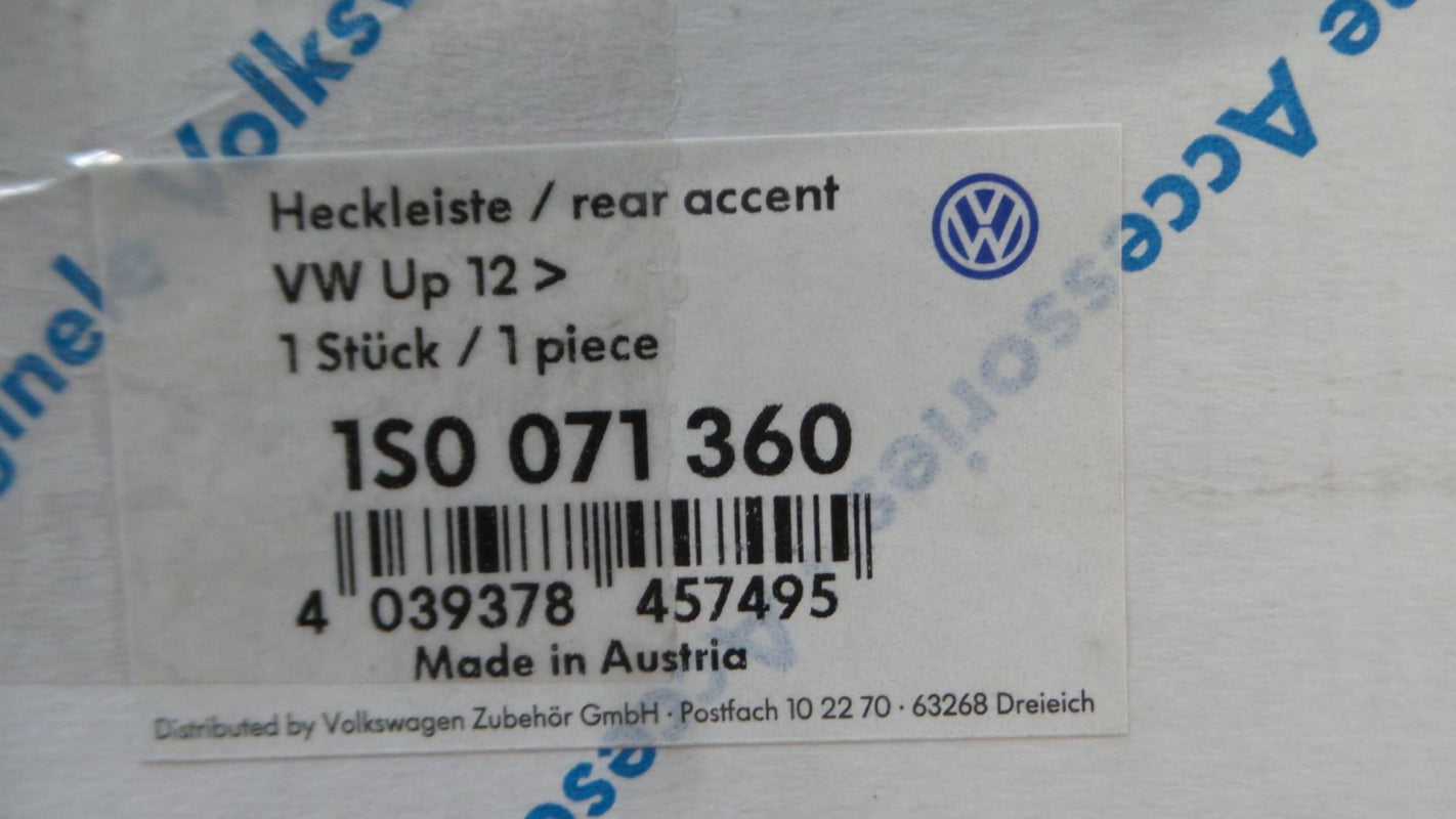 Original VW Up! Heckklappen Schutzleiste chrom-silber selbstklebende 1S0071360