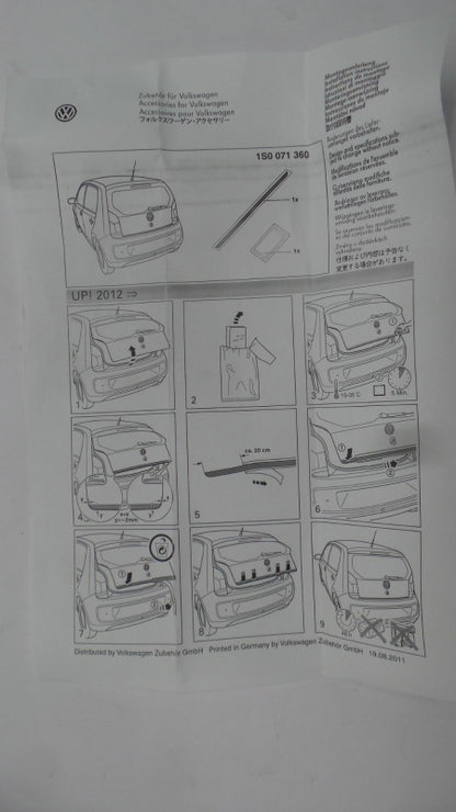 Original VW Up! Heckklappen Schutzleiste chrom-silber selbstklebende 1S0071360