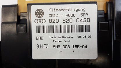 Original AUDI A2 Klima Bedieneinheit mit Steuergerät soul-schwarz 8Z0820043D5PR