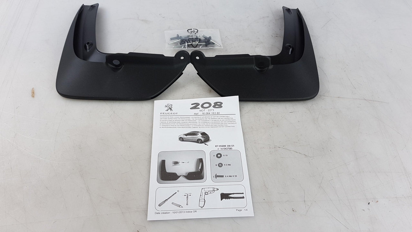 Original PEUGEOT 208 CITROEN C1 Schmutzfänger 2 Stück Hinten 1606416380