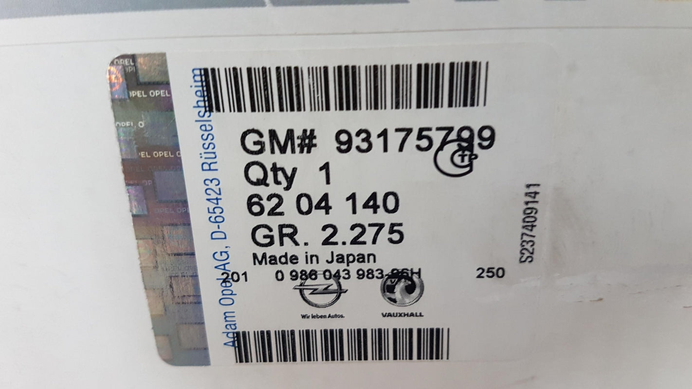 Original OPEL Astra-G Zafira-A Corsa-C Lichtmaschine Generator 12V 100A 93175799