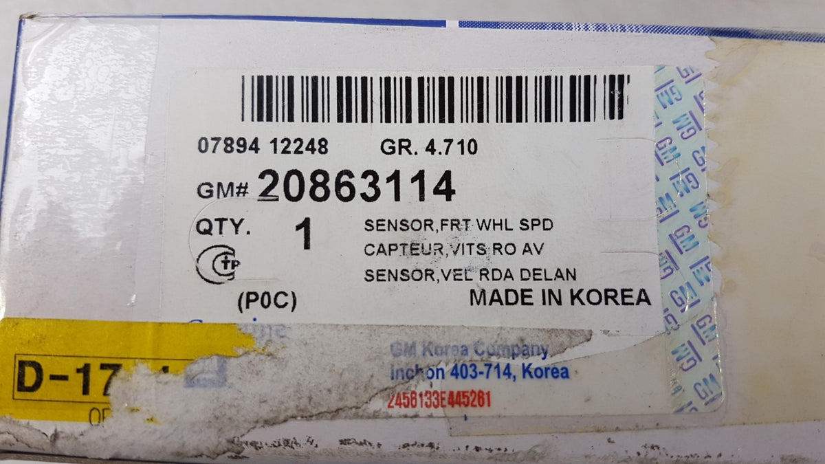 Original OE OPEL Sensor Geschwindigkeit/Drehzahl 20863114