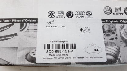 Original AUDI A4 (8D) Bremsbeläge Bremsklötze Vorne 8D0698151K
