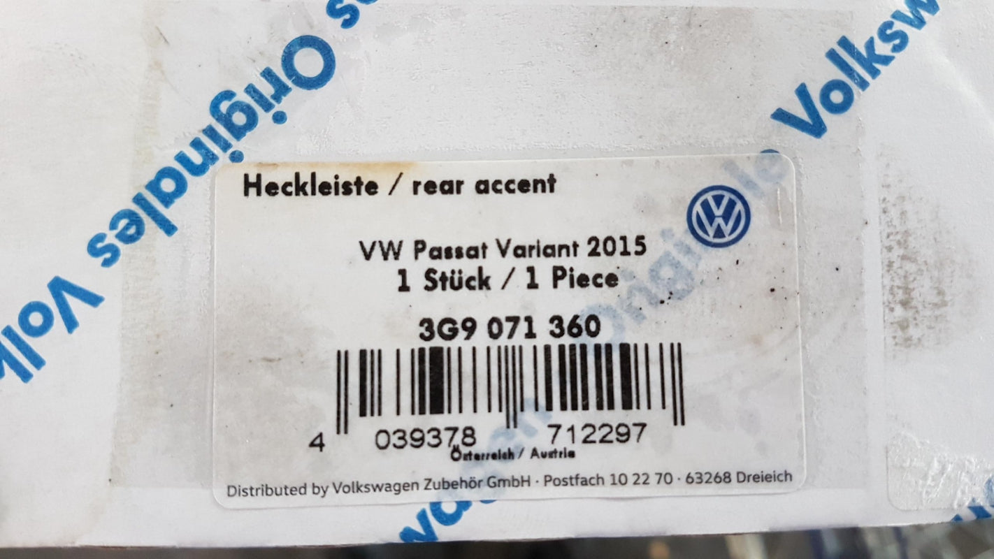 Original OE Volkswagen Heckklappe Zierleiste 3G9071360